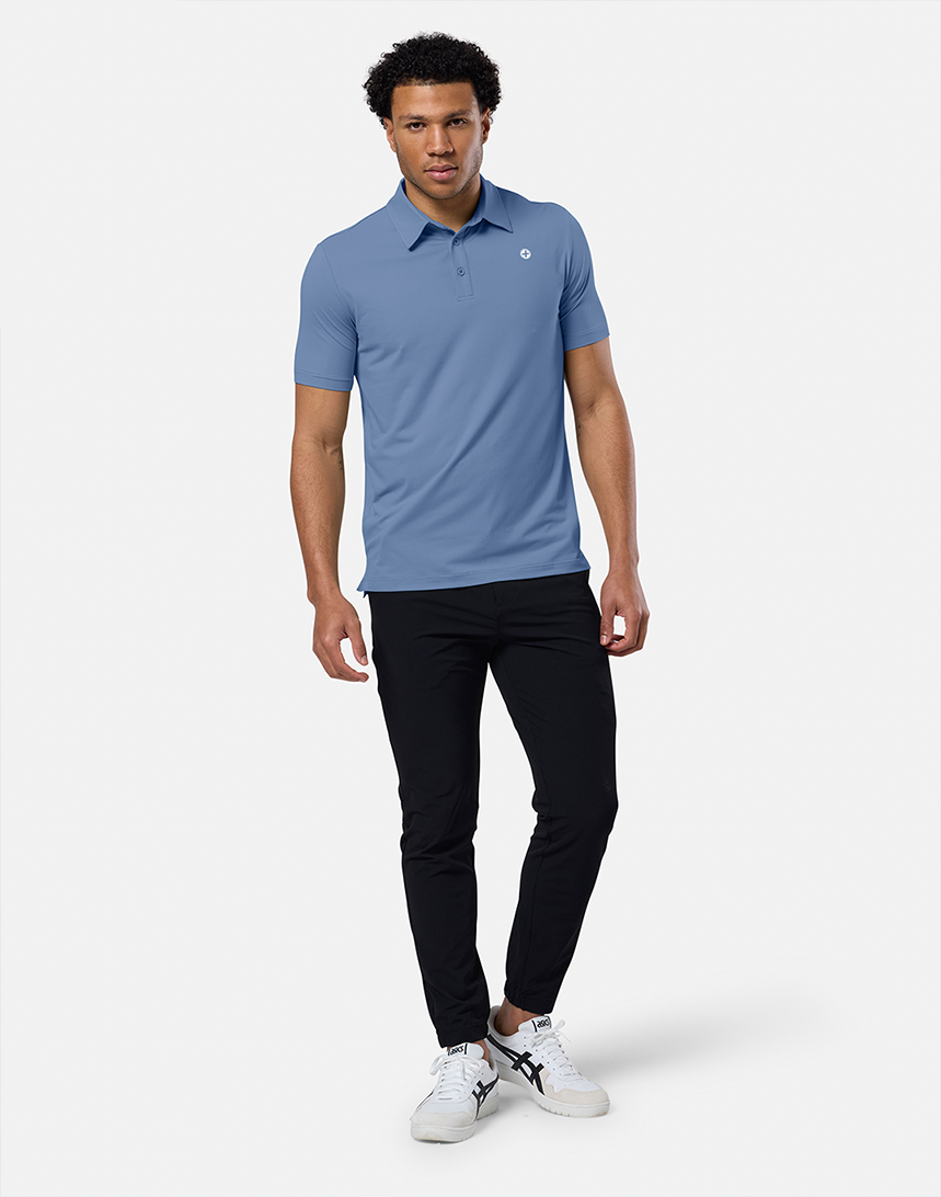 Coffee Polo Tee in Oasis Blue