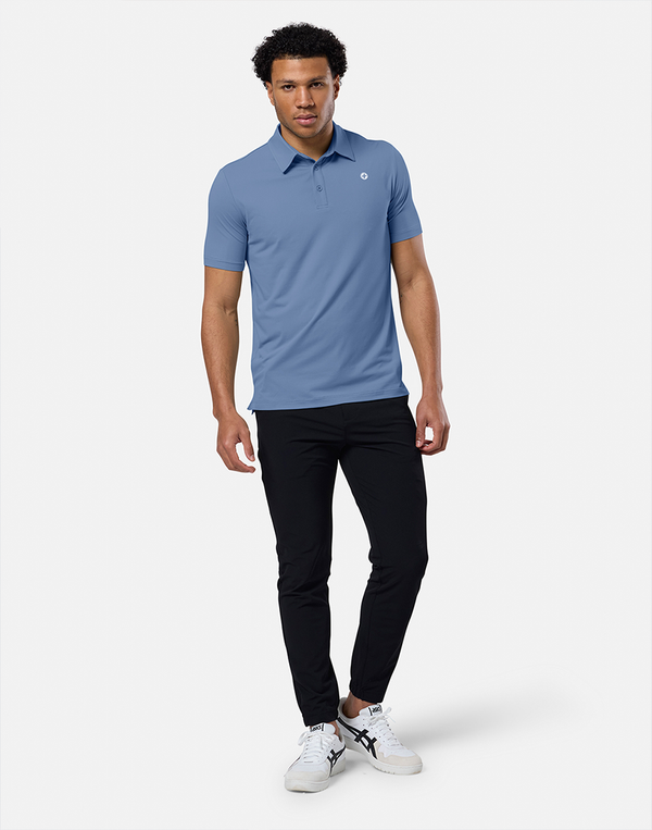 Coffee Polo Tee in Oasis Blue