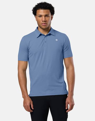 Coffee Polo Tee in Oasis Blue