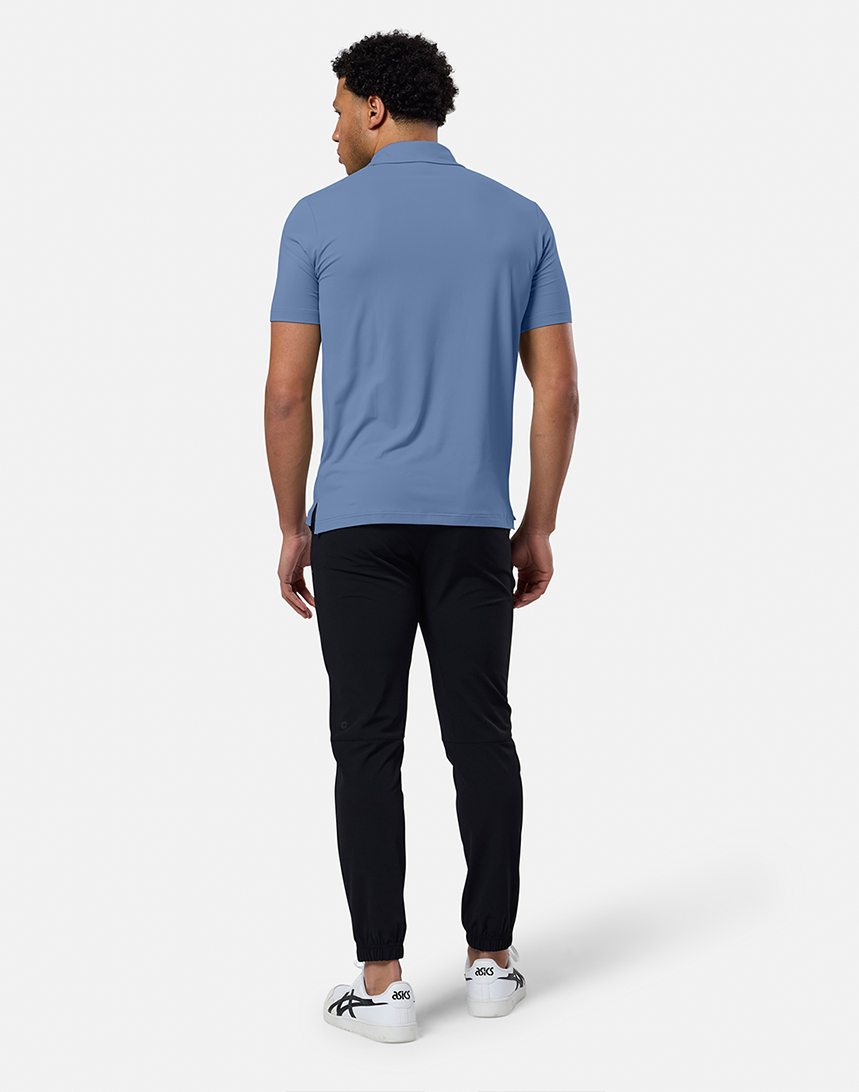 Coffee Polo Tee in Oasis Blue