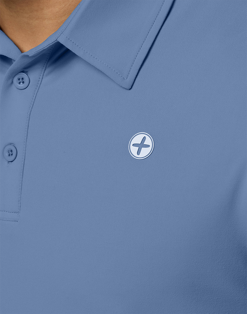 Coffee Polo Tee in Oasis Blue
