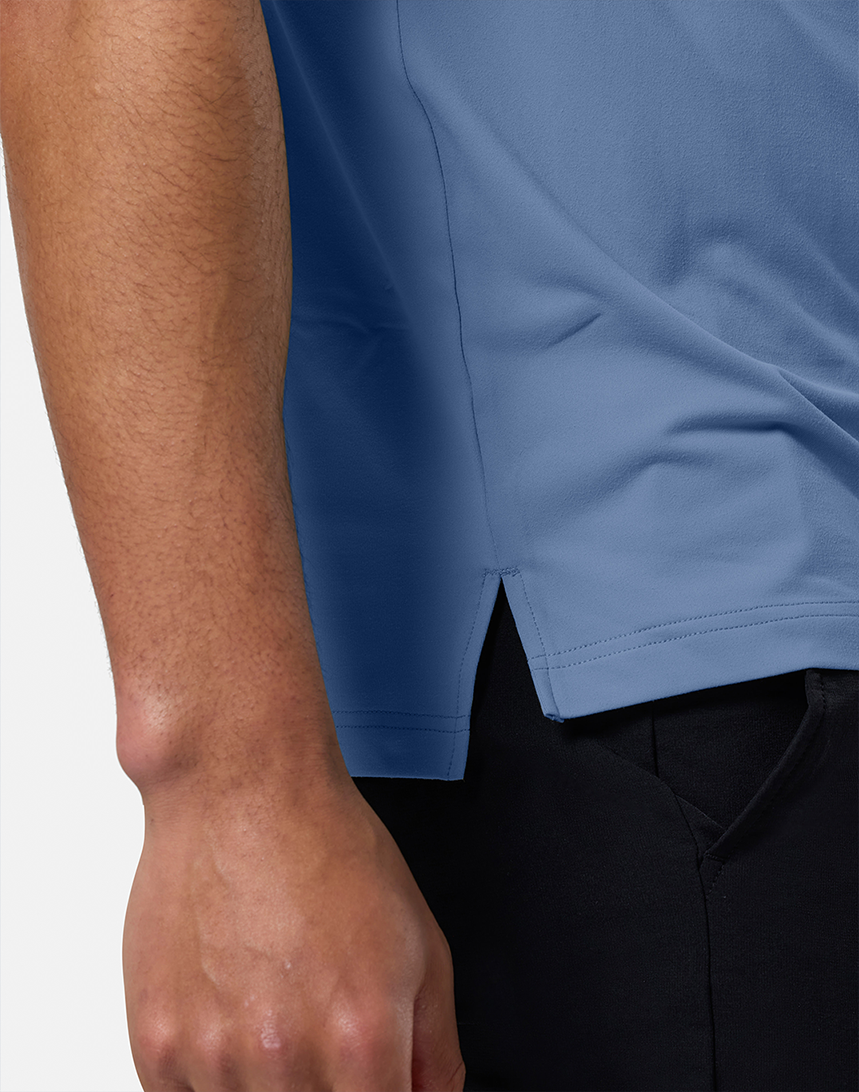 Coffee Polo Tee in Oasis Blue