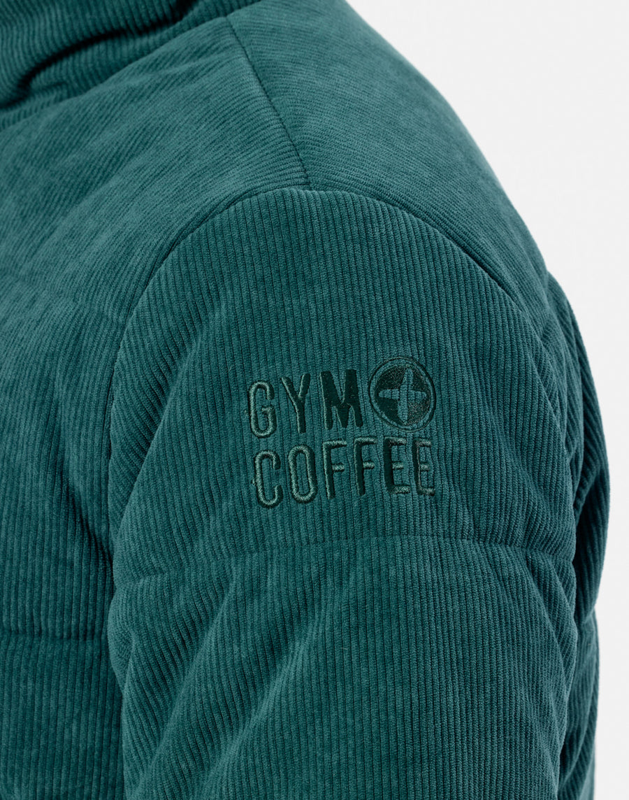 Cord Puffer Jacket in Amazon Green