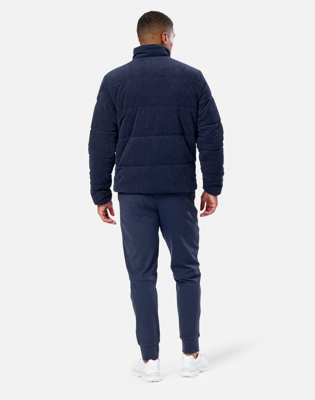 Cord Puffer Jacket in Twilight Navy