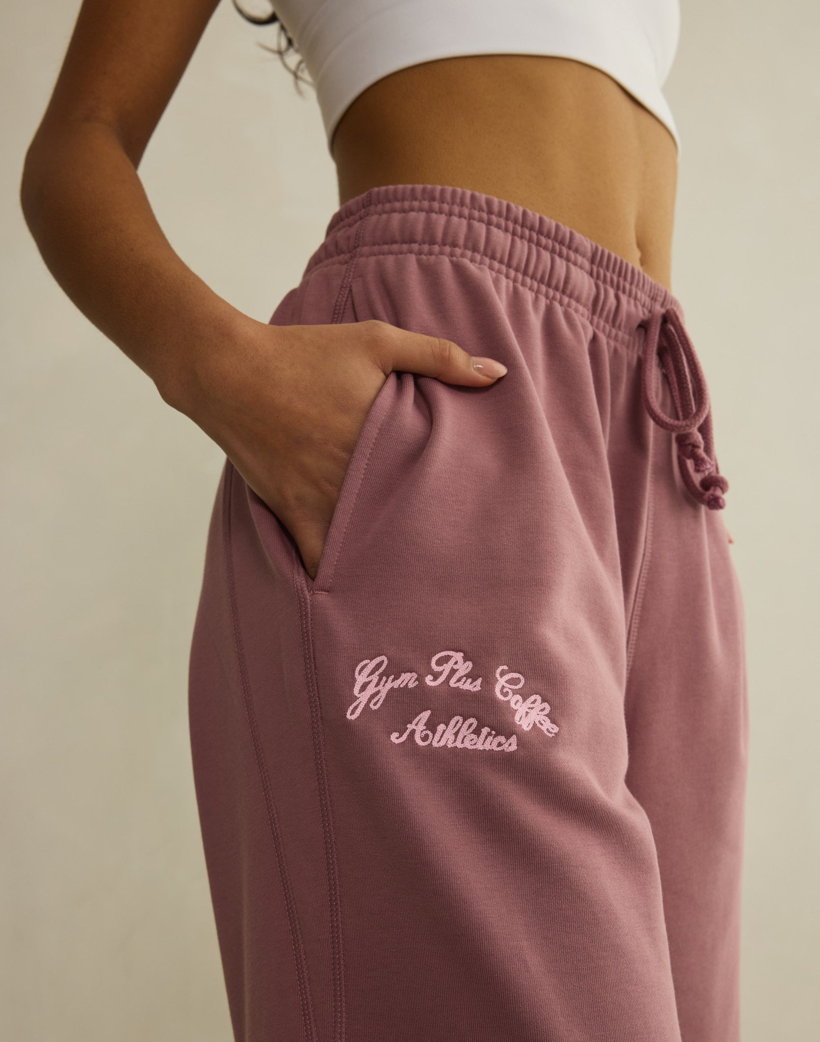 Wide Leg Jogger in Terra Rose