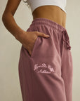 Wide Leg Jogger in Terra Rose