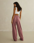 Wide Leg Jogger in Terra Rose