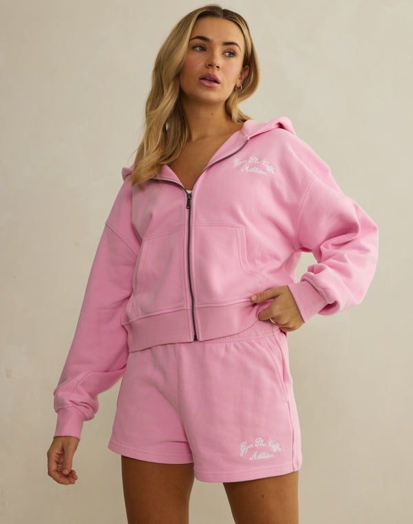Daily Zip Hoodie in Pink Blossom