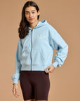 Daily Zip Hoodie in Baby Blue