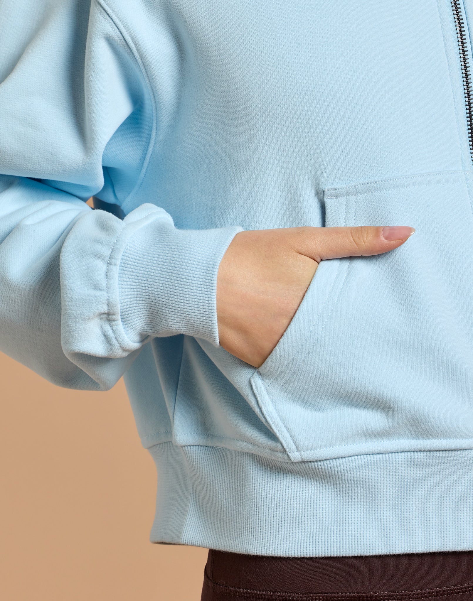 Daily Zip Hoodie in Baby Blue