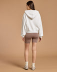 Daily Zip Hoodie in Warm White