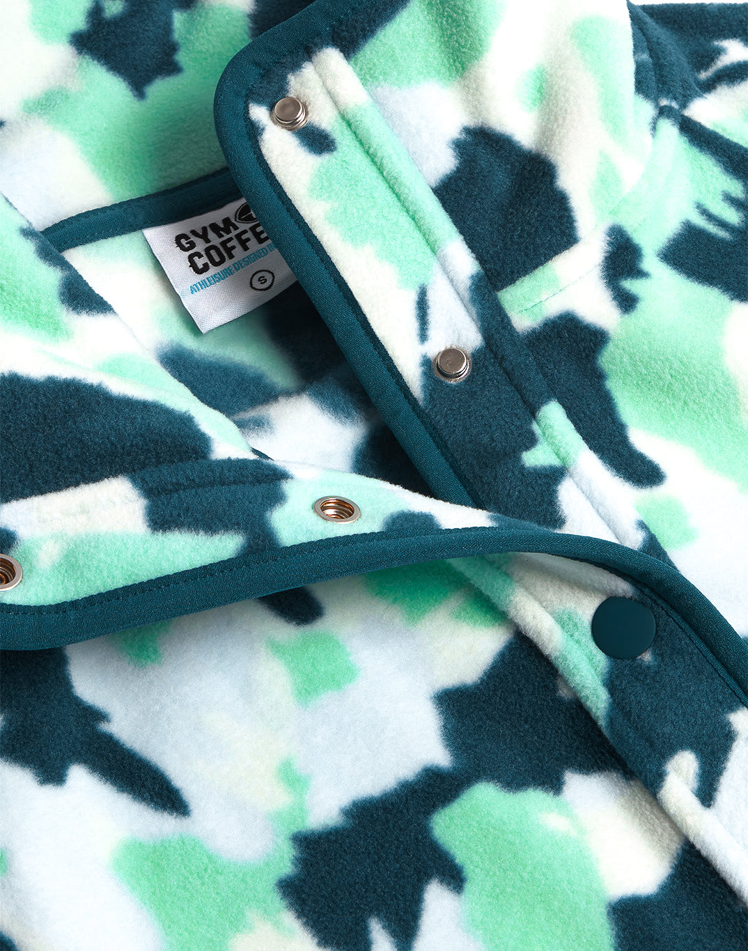 Snap Polar Fleece in Teal Pop Print