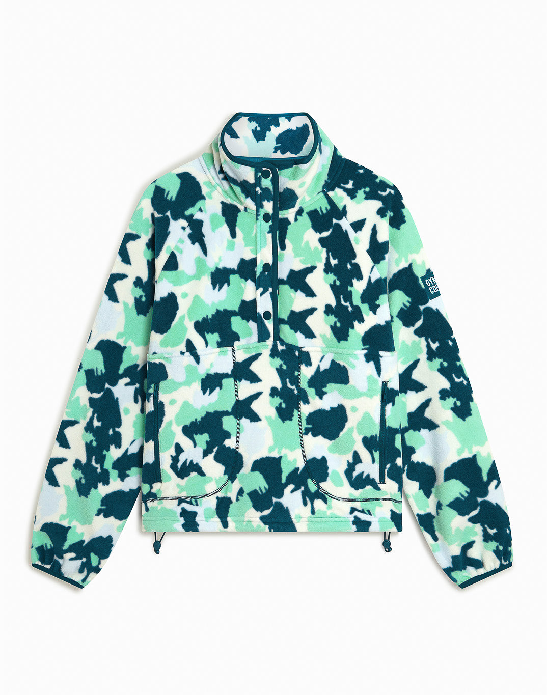 Snap Polar Fleece in Teal Pop Print
