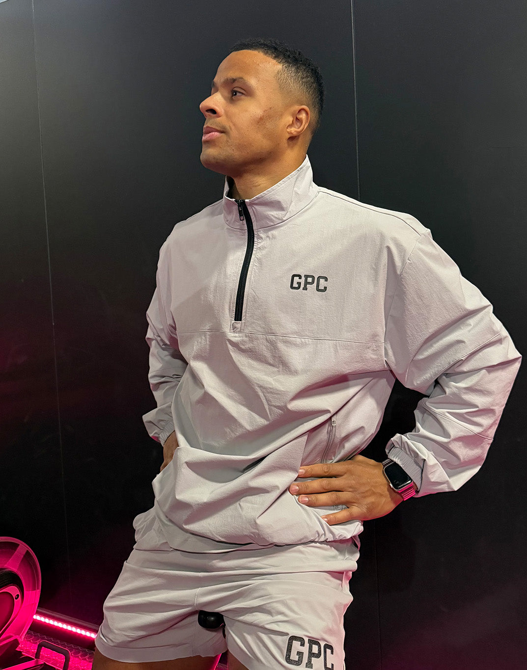 GPC Train Half Zip Jacket in Stone Grey