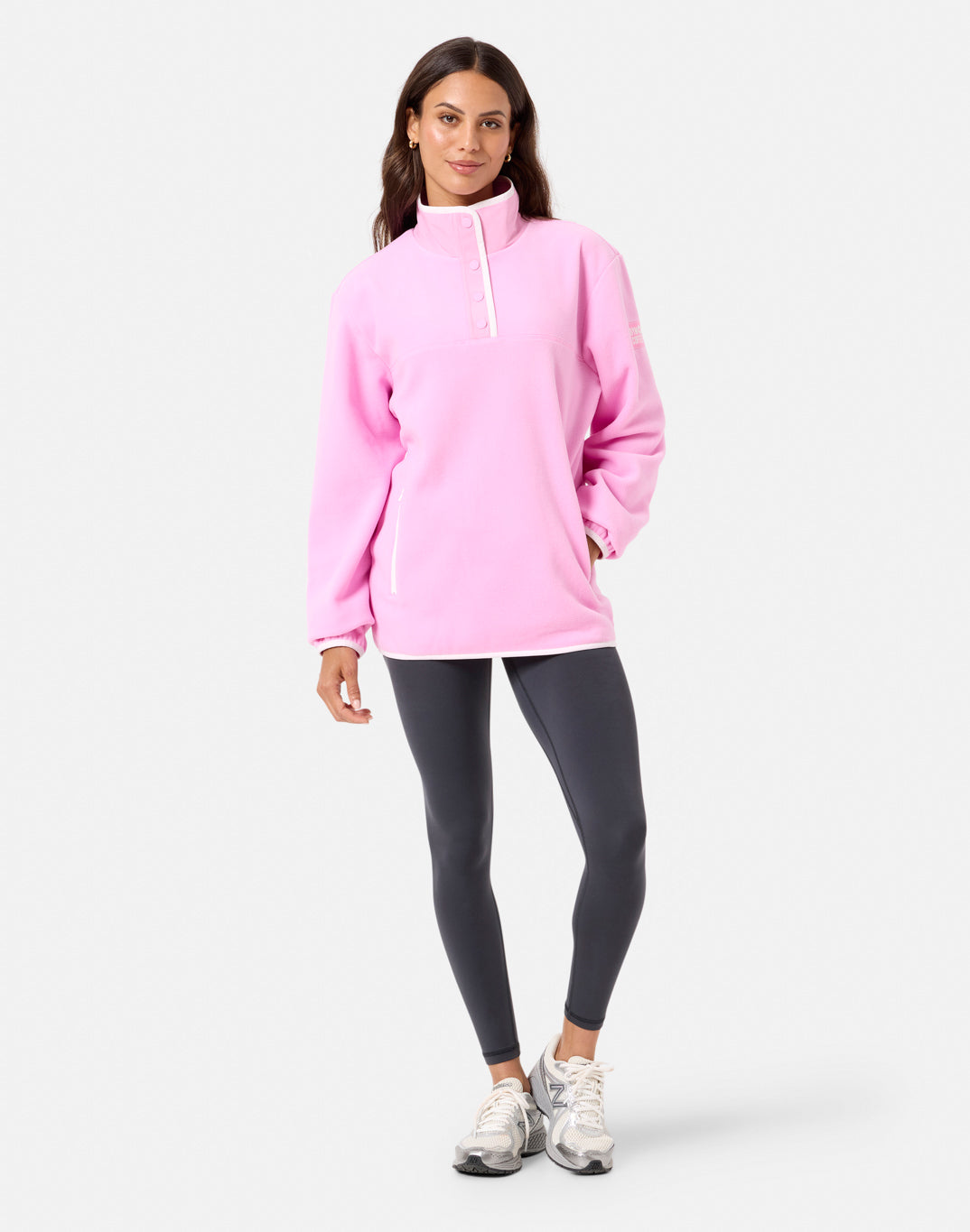 Half Snap Polar Fleece in Cotton Candy