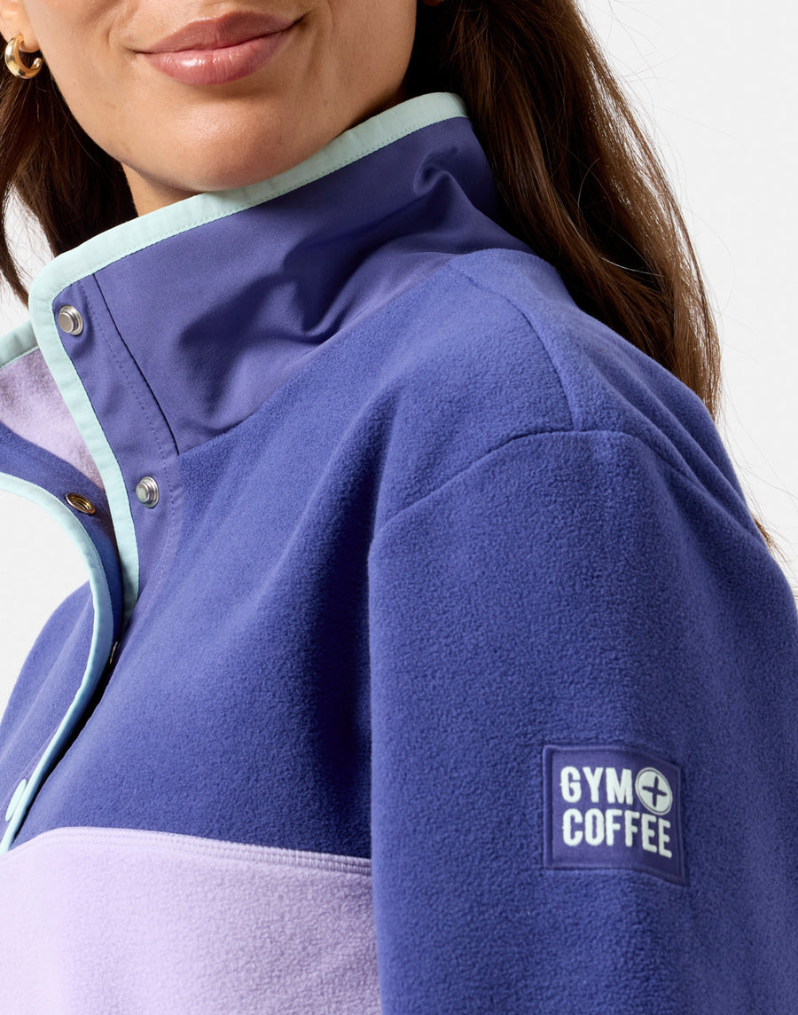 Half Snap Polar Fleece in Lilac
