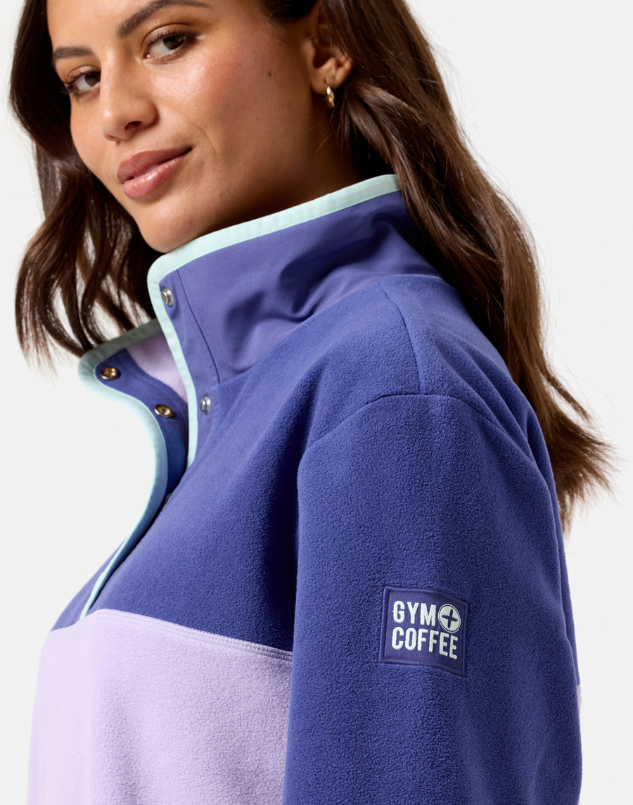 Half Snap Polar Fleece in Lilac