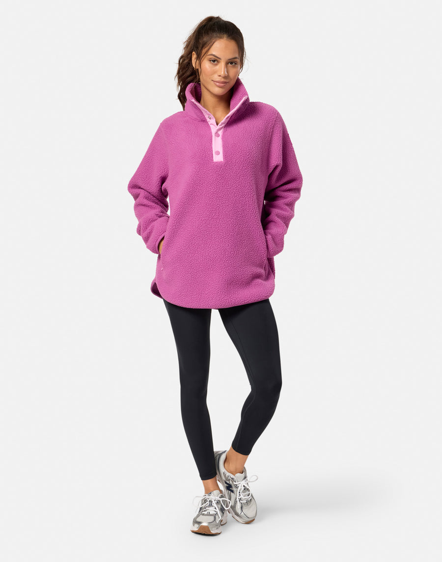 Horizon Longline Half Snap in Crisp Pink