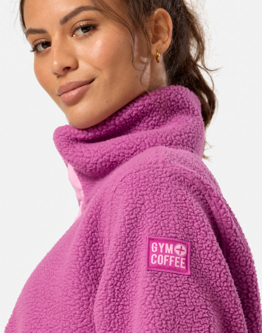 Horizon Longline Half Snap in Crisp Pink