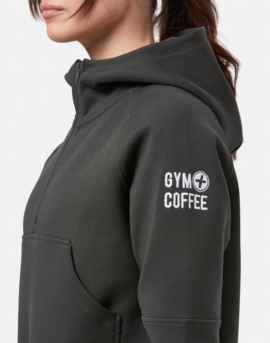 Ignite Half Zip Hoodie in Khaki - Hoodies - Gym+Coffee IE