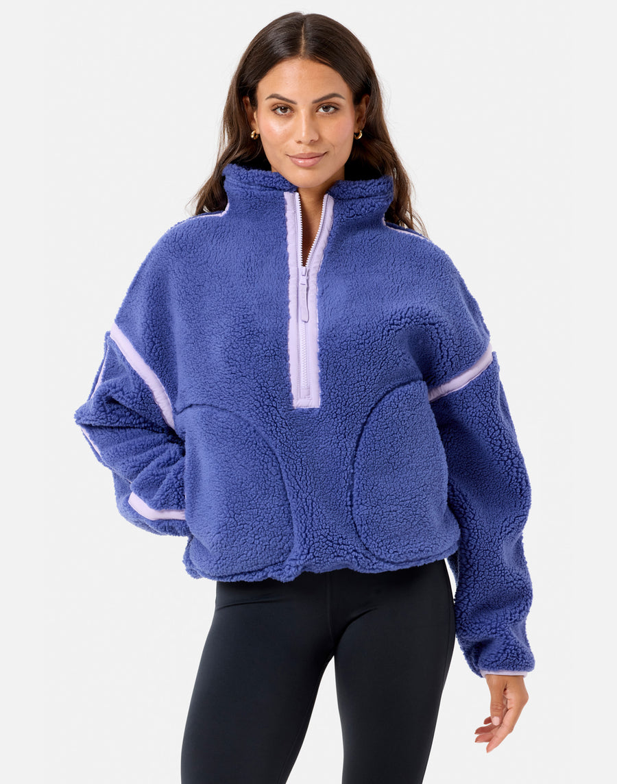 Industry Fleece Half Zip in Violet Smoke