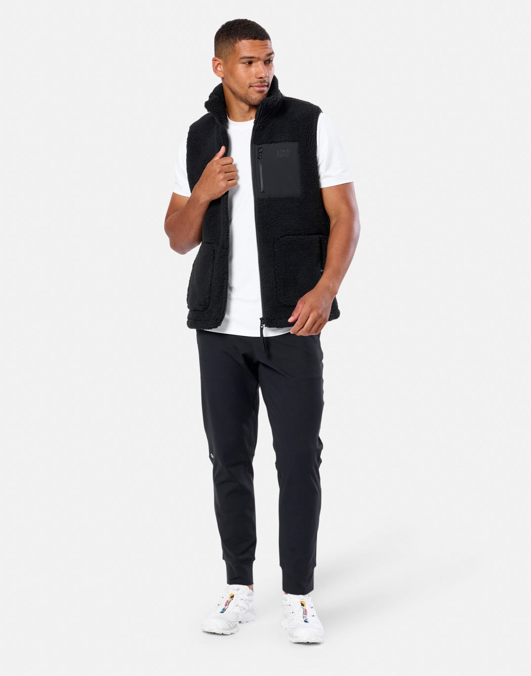 Industry Fleece Gilet in Black