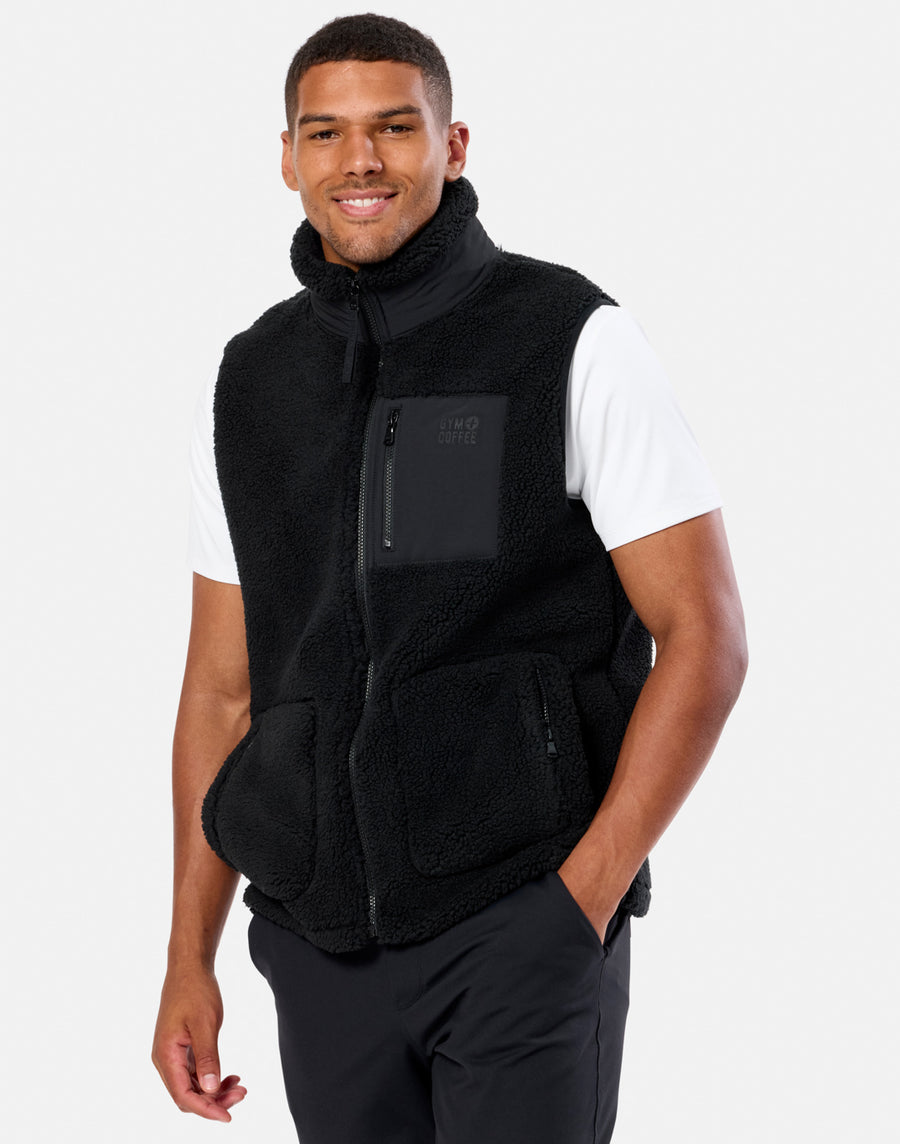 Industry Fleece Gilet in Black