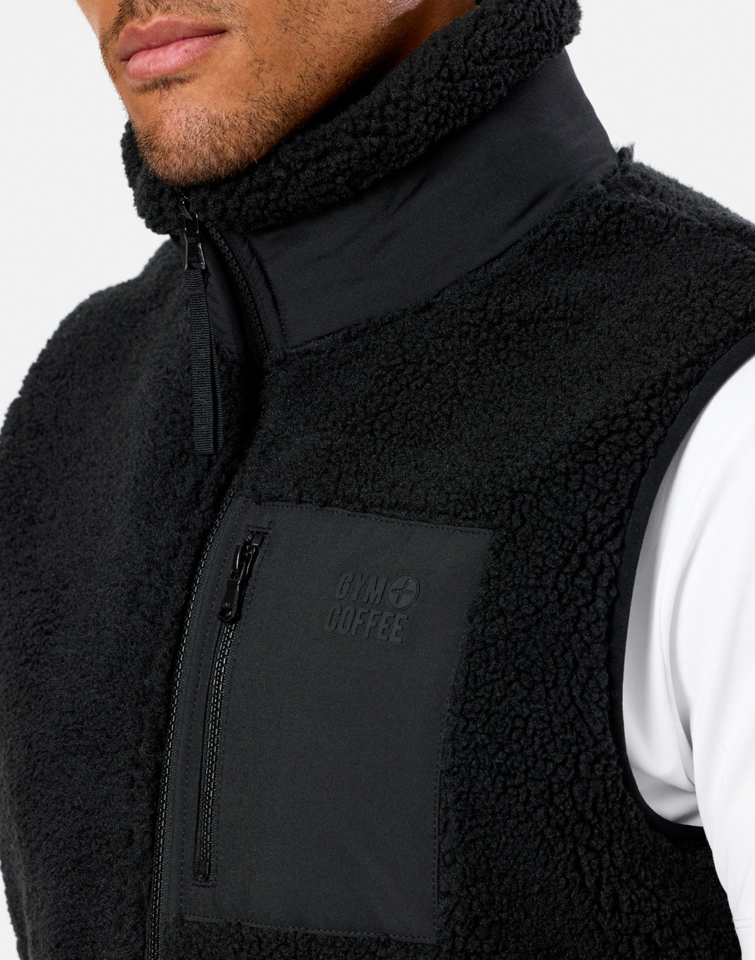 Industry Fleece Gilet in Black