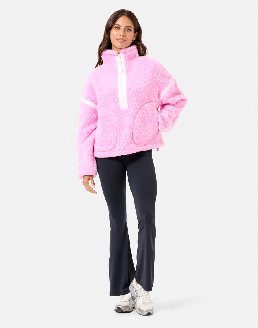 Industry Fleece Half Zip in Cotton Candy