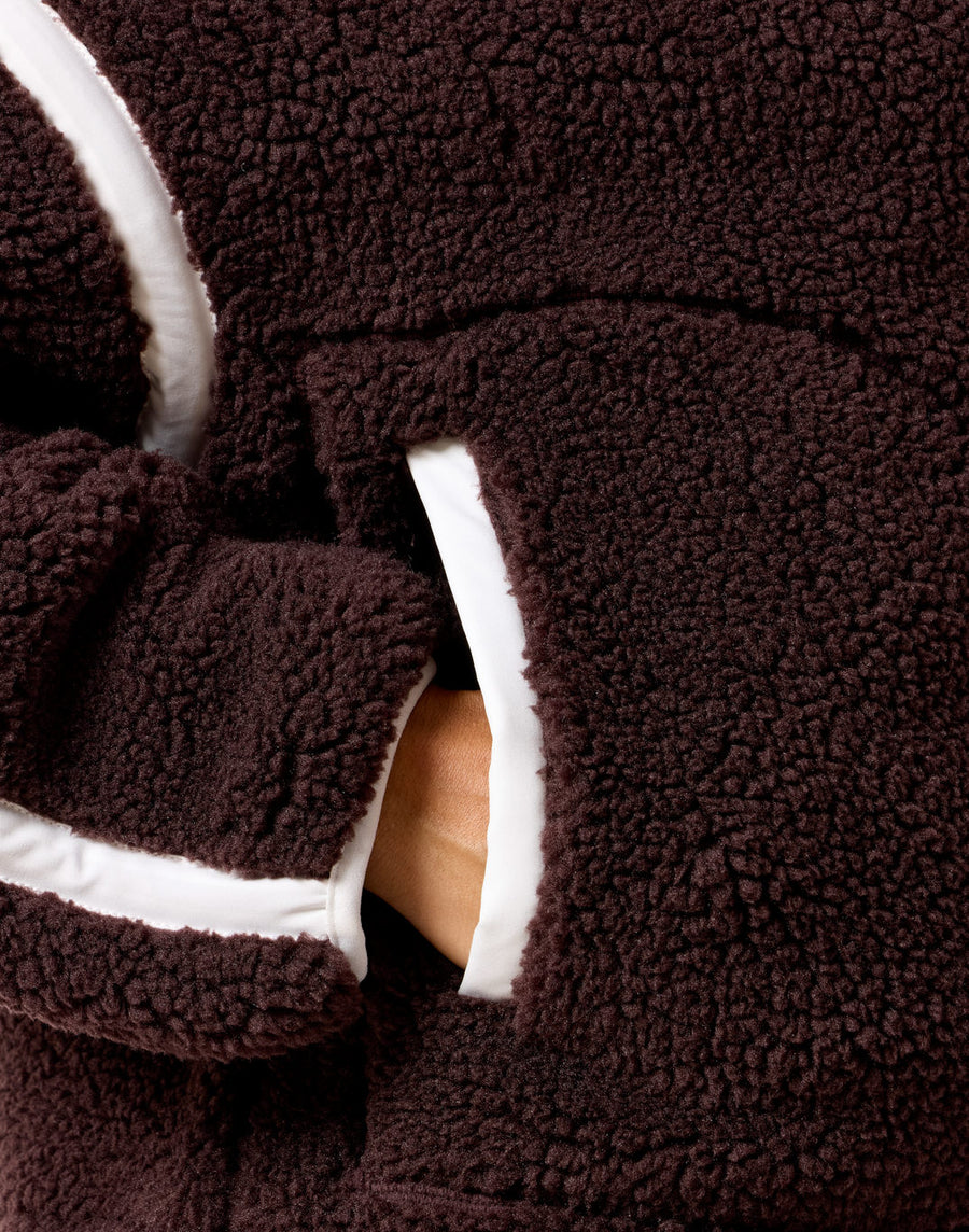 Industry Fleece Half Zip in Mocha Bean