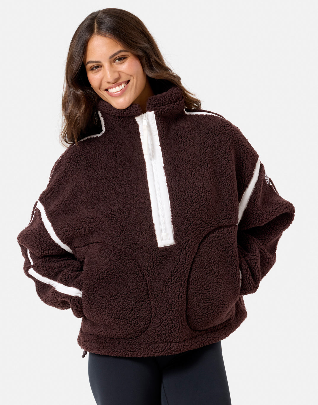 Industry Fleece Half Zip in Mocha Bean