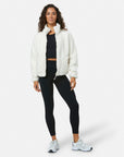 Industry Fleece High Collar Jacket in Cloud White