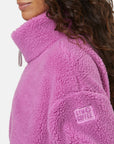 Industry Fleece High Collar Jacket in Crisp Pink