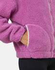 Industry Fleece High Collar Jacket in Crisp Pink