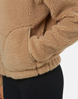 Industry High Collar Fleece Jacket in Sandstone