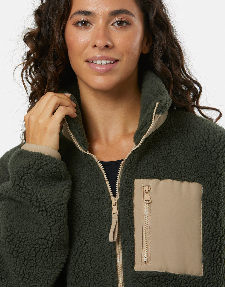 Industry Fleece Jacket in Khaki