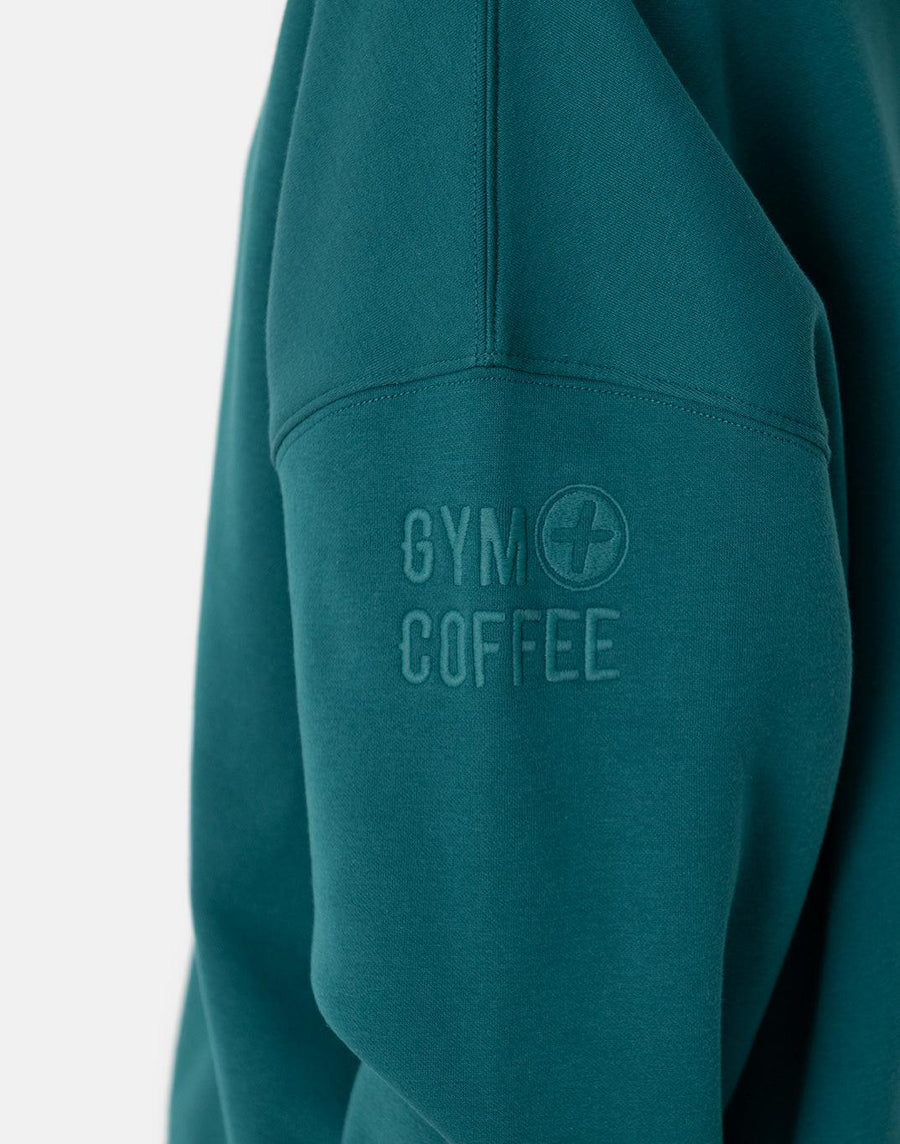 Kin Snap Collar Sweatshirt in Teal - Sweatshirts - Gym+Coffee IE