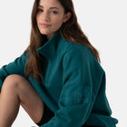 Kin Snap Collar Sweatshirt in Teal - Sweatshirts - Gym+Coffee IE