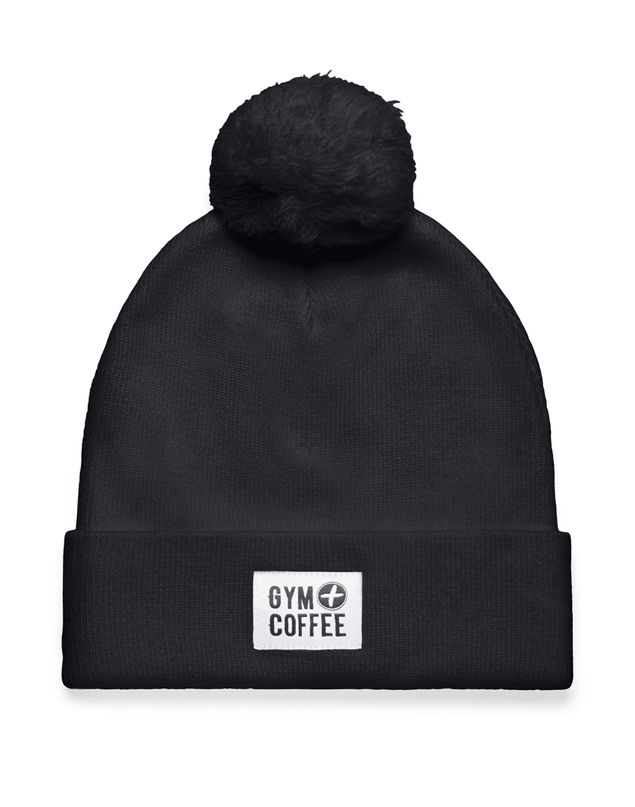 Knit Bobble Beanie in Black – Gym+Coffee IE - Main Image