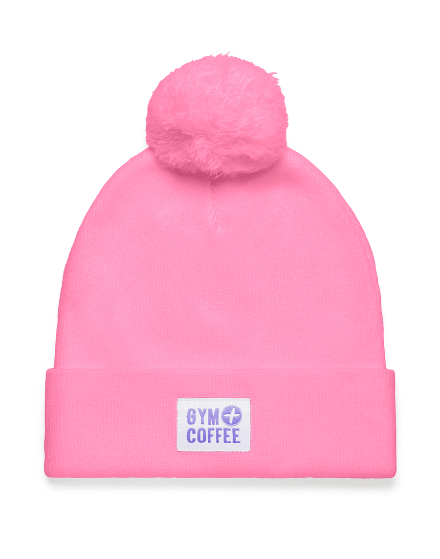 Bright pink shop bobble hat
