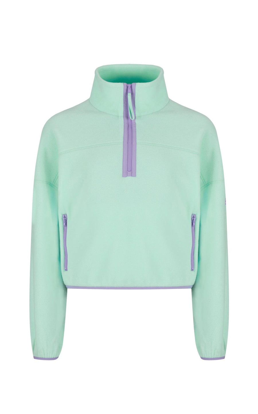 Half Zip Crop Polar Fleece in Mint - Fleeces - Gym+Coffee IE