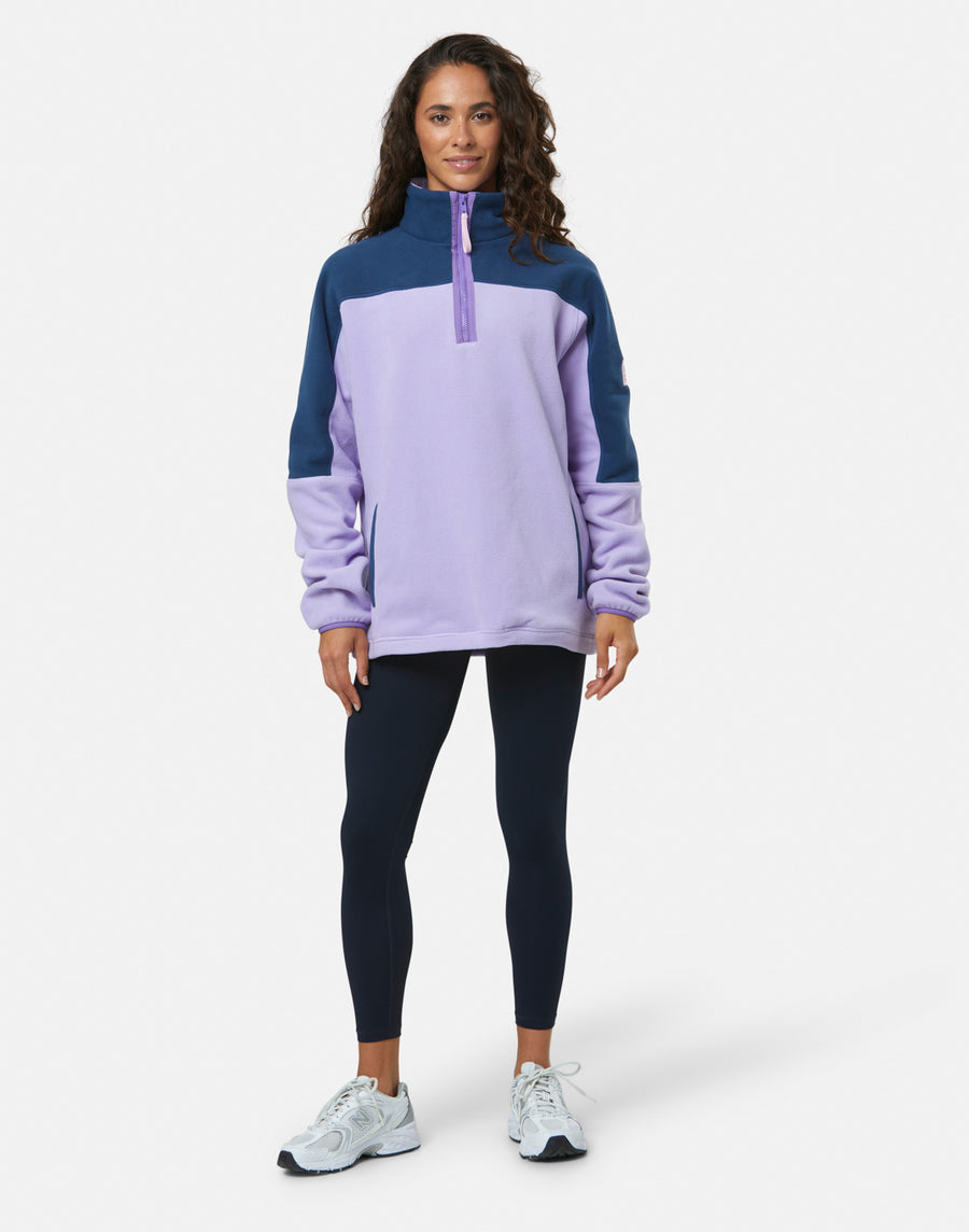 Half Zip Polar Fleece in Lilac