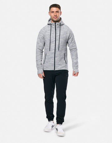 Grey Fleck Zip Hoodie