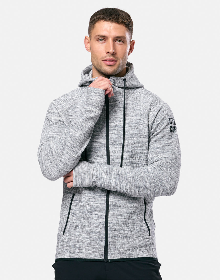 Mens Grey Fleck Hoodie