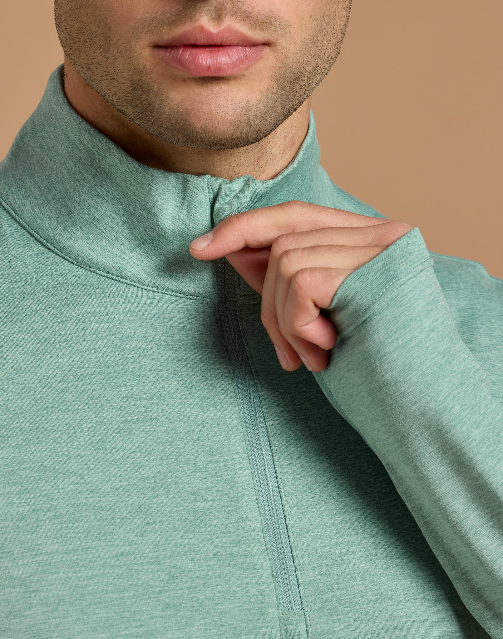Midlayer in Fresh Green Marl