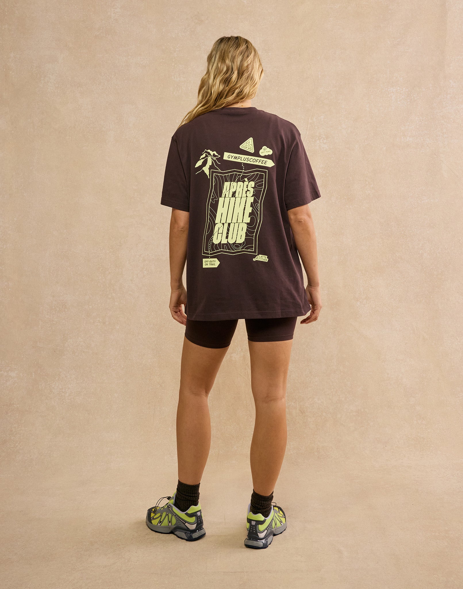 Oversized Print Tee in Mocha Bean