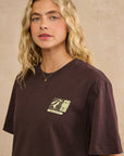 Oversized Print Tee in Mocha Bean