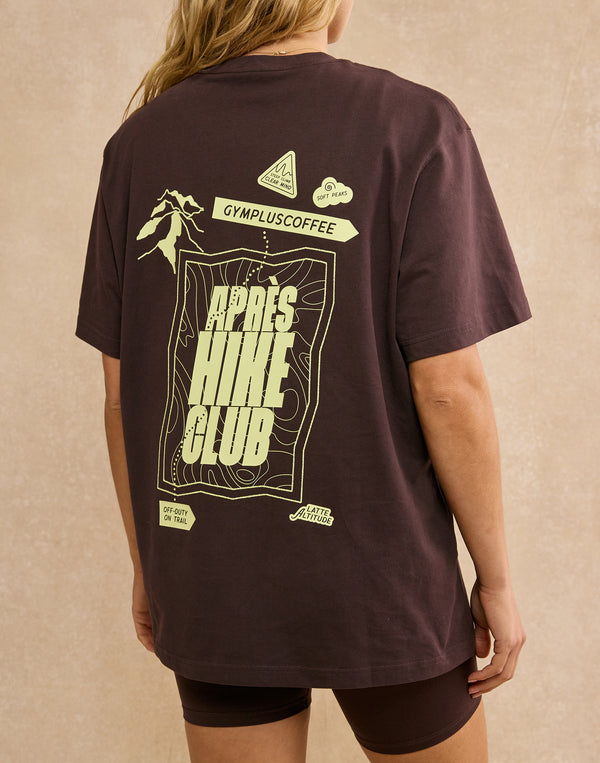 Oversized Print Tee in Mocha Bean