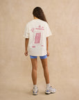 Oversized Print Tee in Warm White