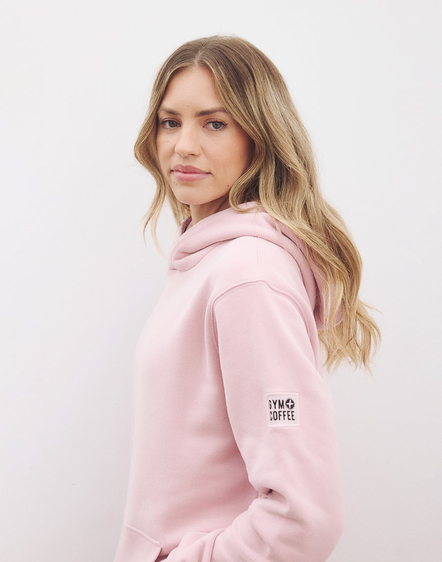 Patch Hoodie in Dusty Pink